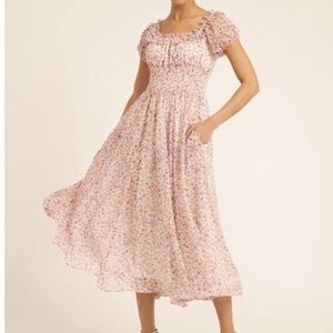 Rachel Parcell Lilac Floral Chiffon Smocked Sun Dress